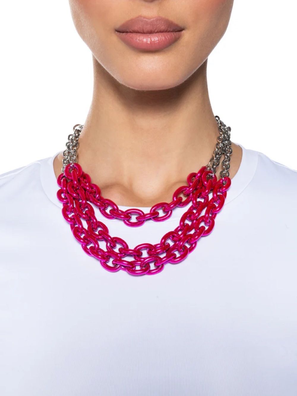 PINK LADY LAYERED METAL NECKLACE